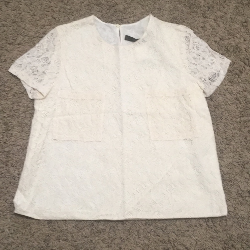 Zara Lace Short Sleeve Blouse